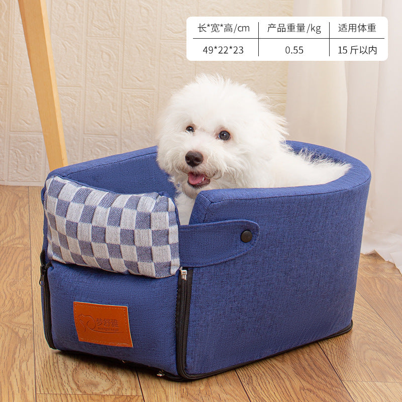 Customized New car color matching pet nest portable dog safety seat long-distance car cat seat cushion anti-displacement