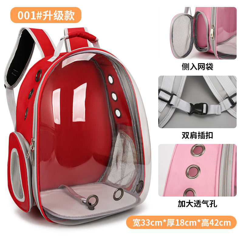 Pet backpack Going out Portable transparent space capsule Pet bag Panoramic Dog/ Cat supplies Breathable backpack Big room