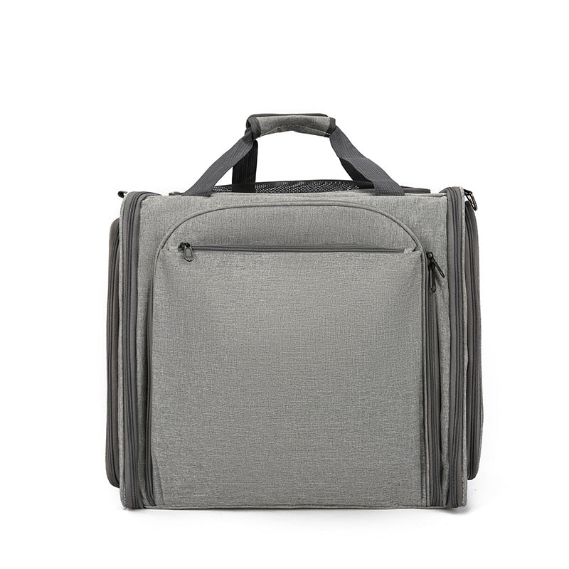 Wholesale Pet Bag Going Out Portable Cat Double Expansion Bag Breathable Large Capacity Foldable Pet Outdoor Bag Oblique Span Bag