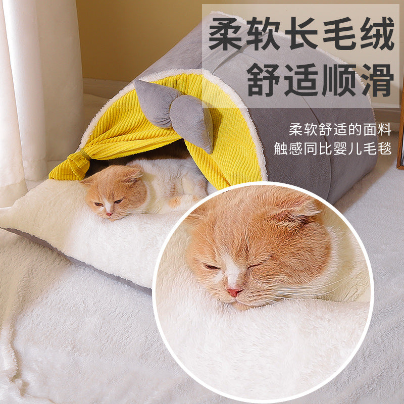 Manufacturer's Hot-selling Cat House, Dog house, Semi-closed four-season universal portable litter Pet Bed, warm and breathable Pet house