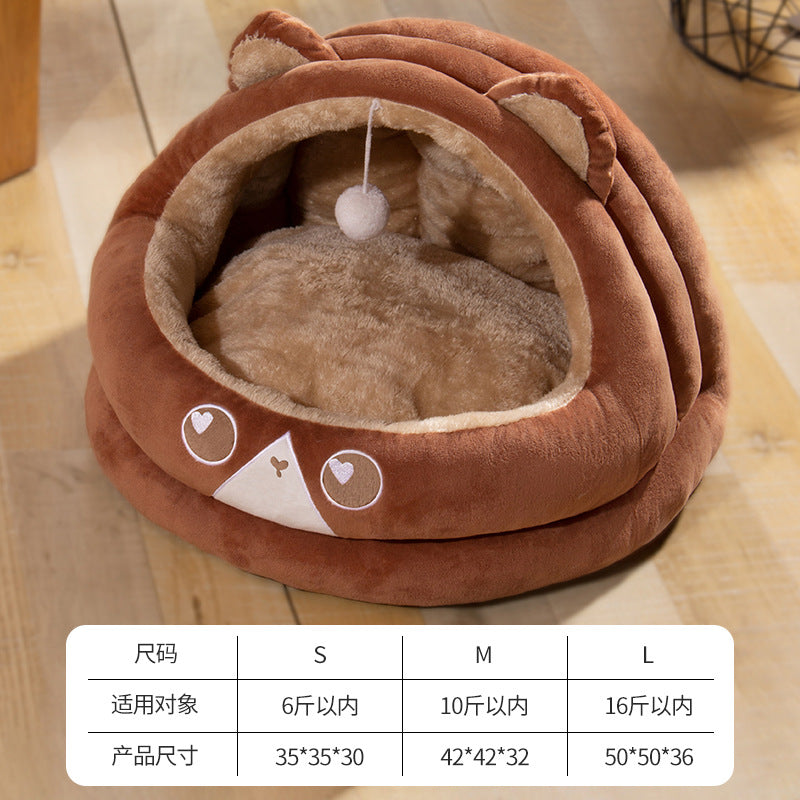 New Cute Tent Pet Nest Semi-closed Dog/ Cat nest Autumn and Winter Warm Dog Kennel Manufacturer