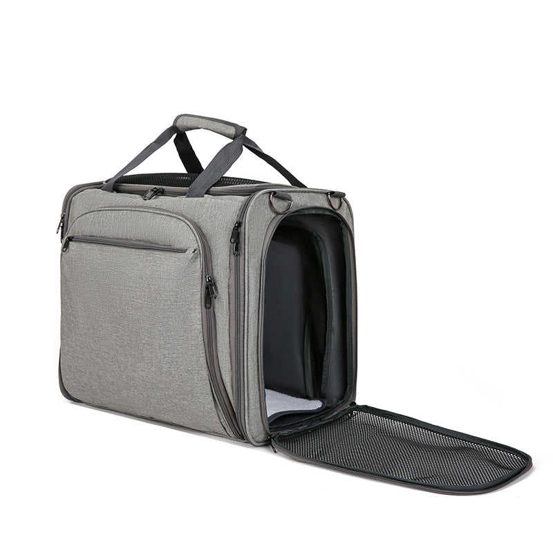Wholesale Pet Bag Going Out Portable Cat Double Expansion Bag Breathable Large Capacity Foldable Pet Outdoor Bag Oblique Span Bag