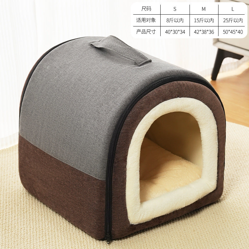 Wholesale Pet Warm Pet Nest Household Winter Dog House Cat Nest Sleeping Portable Zipper Universal in All Seasons