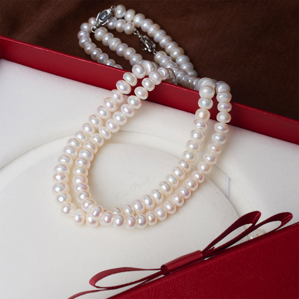 Customized Wholesale Spot Freshwater Pearl Item Pearl Necklace Natural Strong Light Clavicle Chain Mother's Day Gift