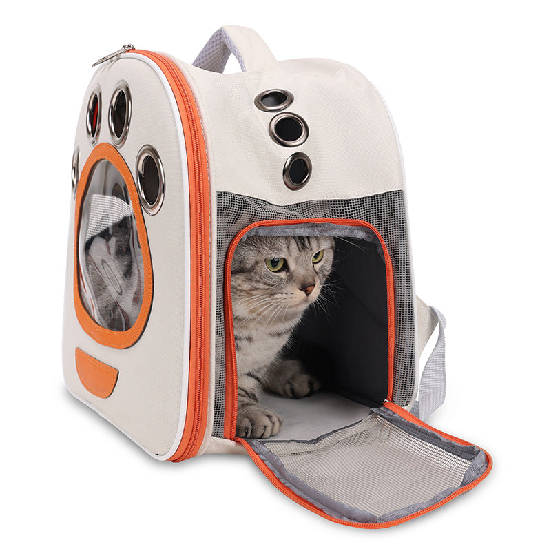 Cat bag Pet bag Going out Portable backpack Large Space Handbag Foldable easy to store Cat transparent backpack