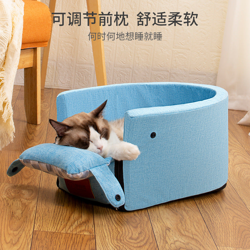 Customized New car color matching pet nest portable dog safety seat long-distance car cat seat cushion anti-displacement