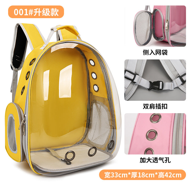 Pet backpack Going out Portable transparent space capsule Pet bag Panoramic Dog/ Cat supplies Breathable backpack Big room