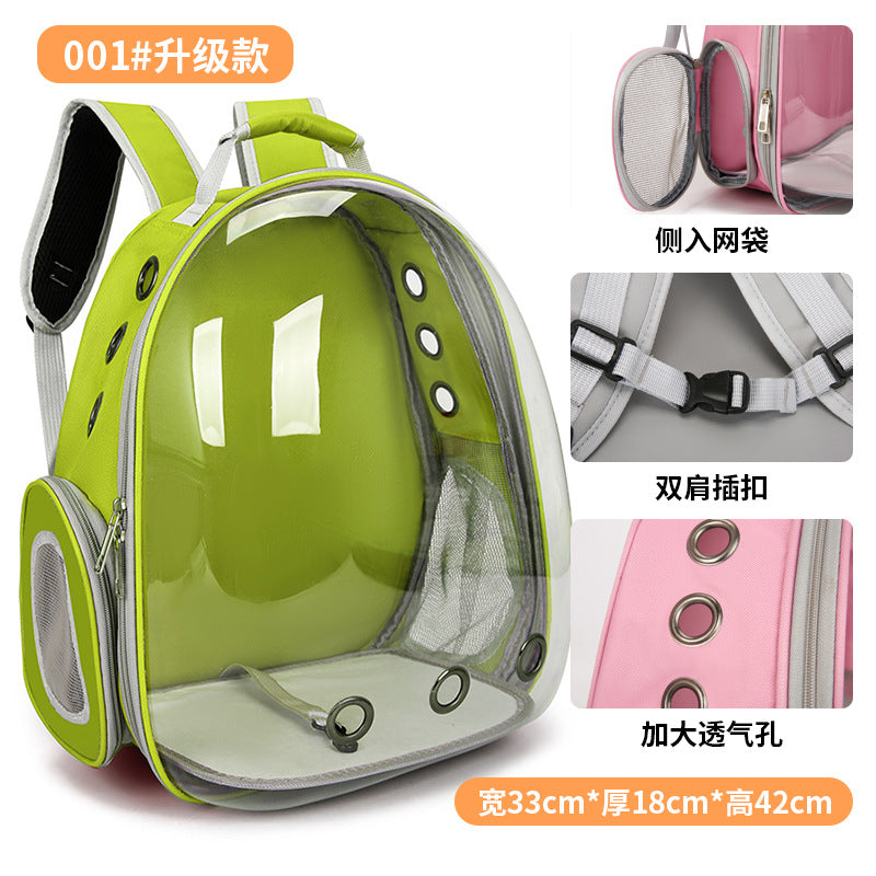Pet backpack Going out Portable transparent space capsule Pet bag Panoramic Dog/ Cat supplies Breathable backpack Big room