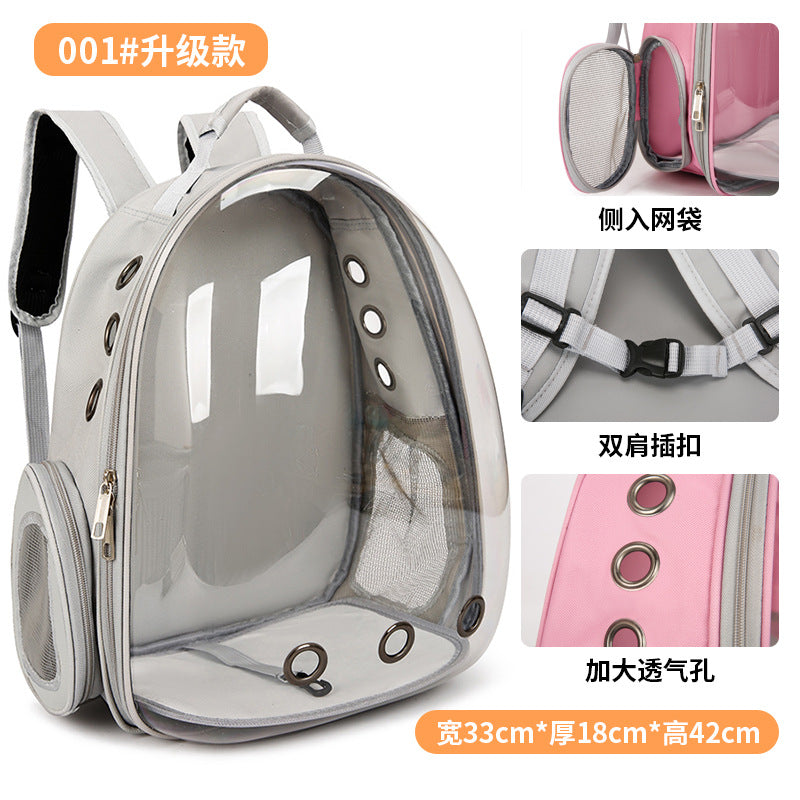 Pet backpack Going out Portable transparent space capsule Pet bag Panoramic Dog/ Cat supplies Breathable backpack Big room