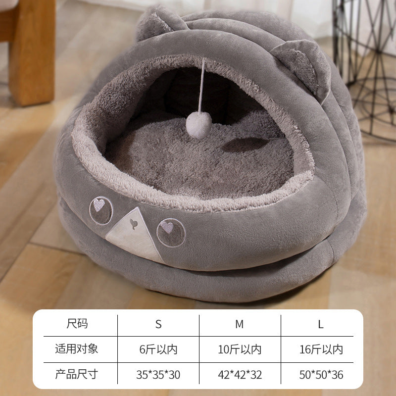 New Cute Tent Pet Nest Semi-closed Dog/ Cat nest Autumn and Winter Warm Dog Kennel Manufacturer