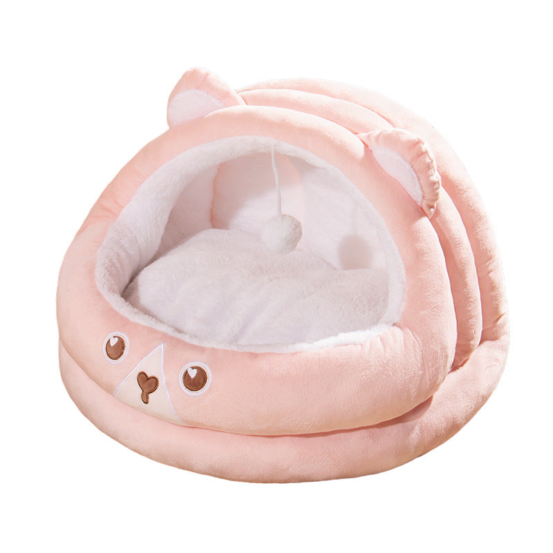 New Cute Tent Pet Nest Semi-closed Dog/ Cat nest Autumn and Winter Warm Dog Kennel Manufacturer