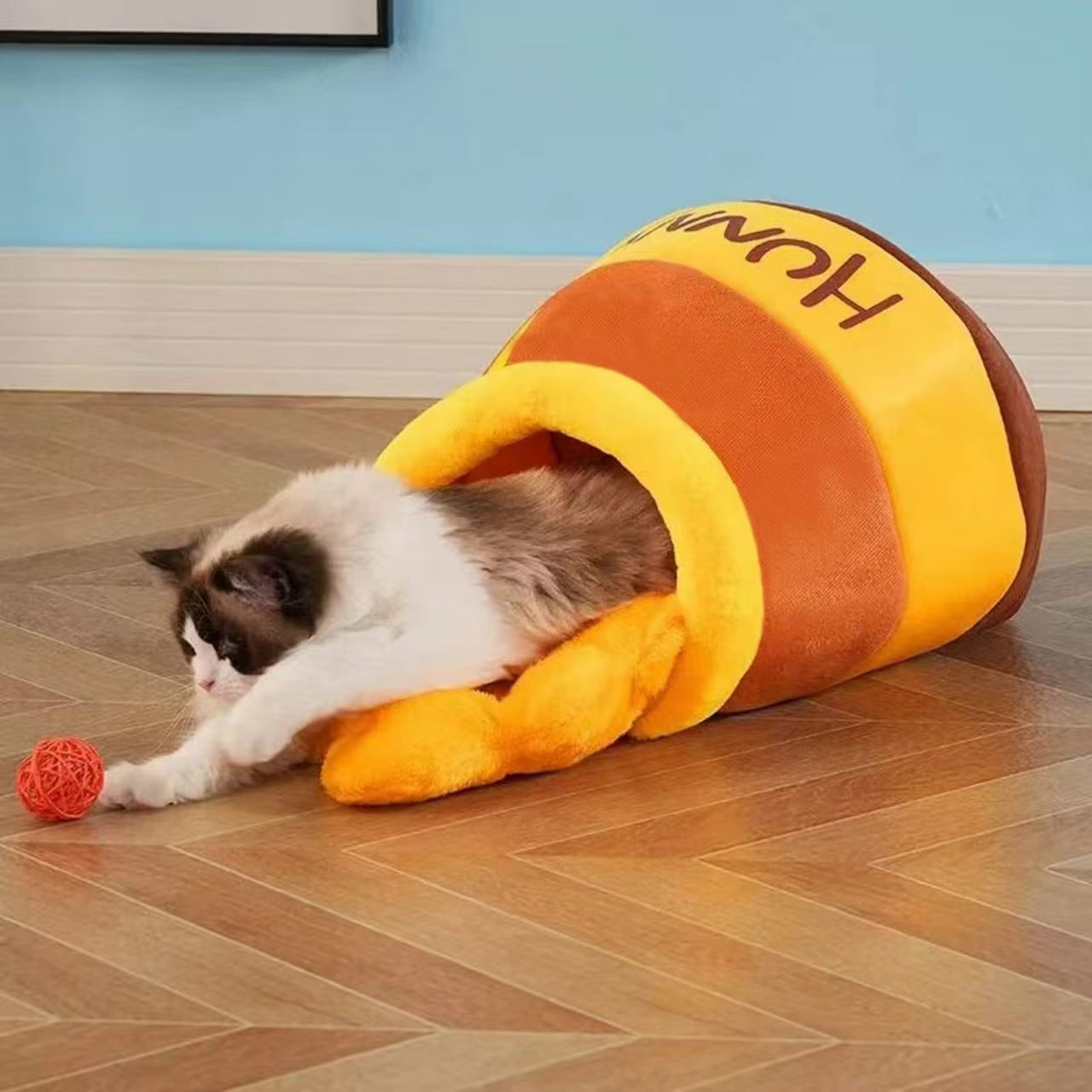 Honey Jar Pet Bed Cat Nest All Seasons Universal Kennel Semi-closed Pet Thickened Sleeping Bag Warm and Soft