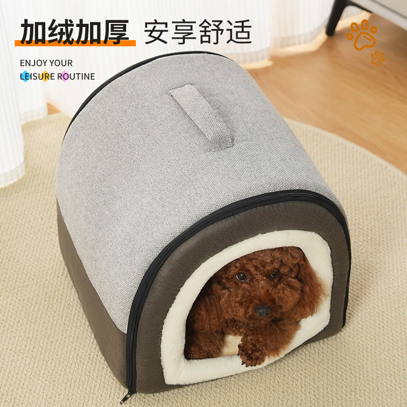 Wholesale Pet Warm Pet Nest Household Winter Dog House Cat Nest Sleeping Portable Zipper Universal in All Seasons