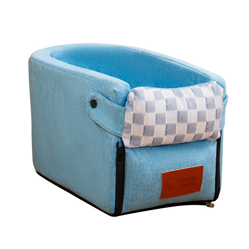Customized New car color matching pet nest portable dog safety seat long-distance car cat seat cushion anti-displacement