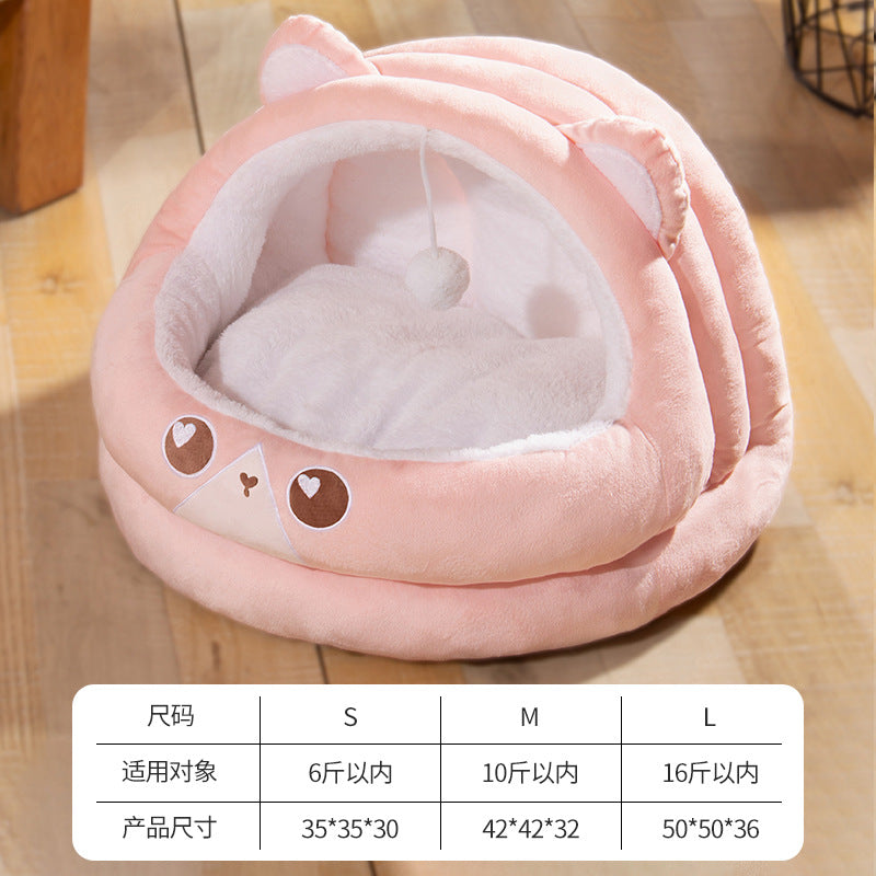 New Cute Tent Pet Nest Semi-closed Dog/ Cat nest Autumn and Winter Warm Dog Kennel Manufacturer