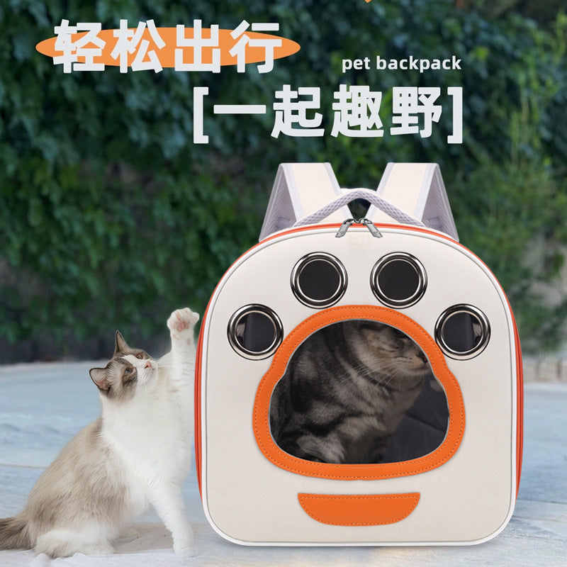 Cat bag Pet bag Going out Portable backpack Large Space Handbag Foldable easy to store Cat transparent backpack